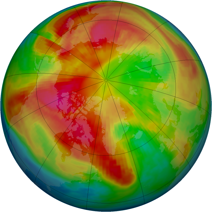 Arctic ozone map for 05 March 1985